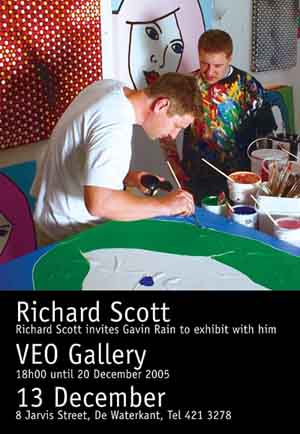 Richard Scott and Gavin Rain exhibition invitation, VEO Gallery, December 2005, Cape Town